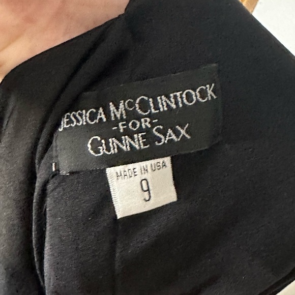 Deadstock NWTJessica McClintock Gunne Sax Black Dress Maxi Open Back Gown Sz 8 - Picture 8 of 9
